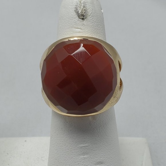 ALI KHAN red agate gold ring with gift box - Picture 2 of 5
